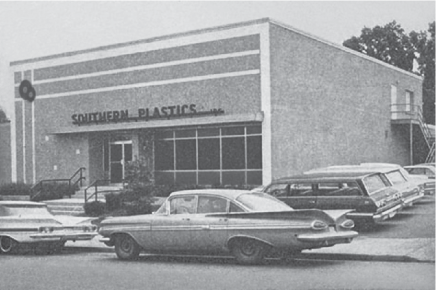 Black and white image of United Record Pressing, formerly Southern Plastics